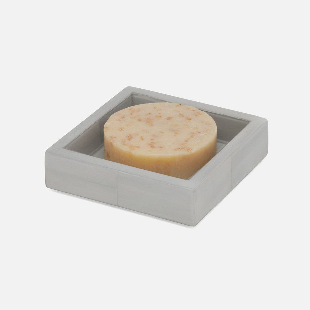 Arles, Light Gray, Soap Dish, Square Straight, Faux Horn