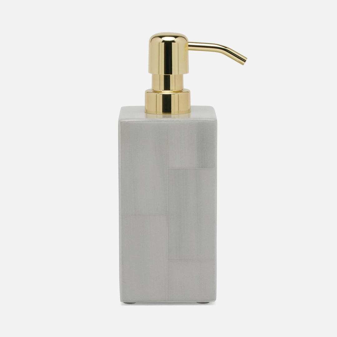 Arles, Light Gray, Soap Pump, Square Straight, Faux Horn