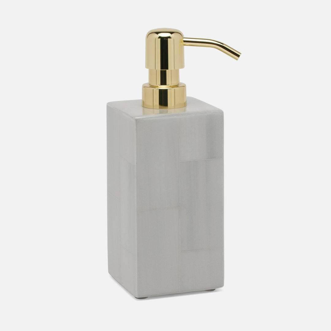 Arles, Light Gray, Soap Pump, Square Straight, Faux Horn