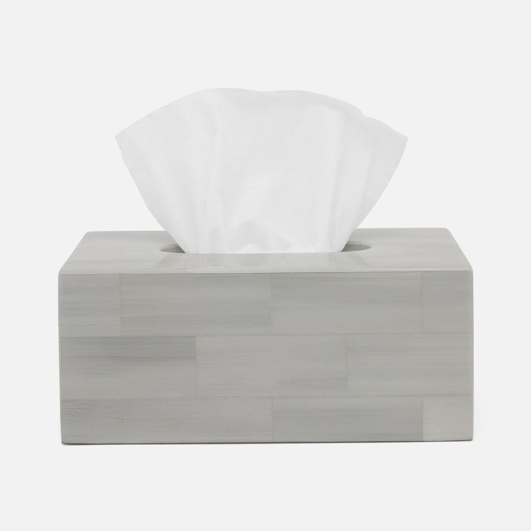 Arles, Light Gray, Tissue Box, Rectangular Straight, Faux Horn