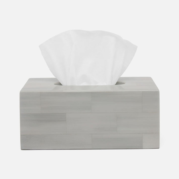 Arles, Light Gray, Tissue Box, Rectangular Straight, Faux Horn