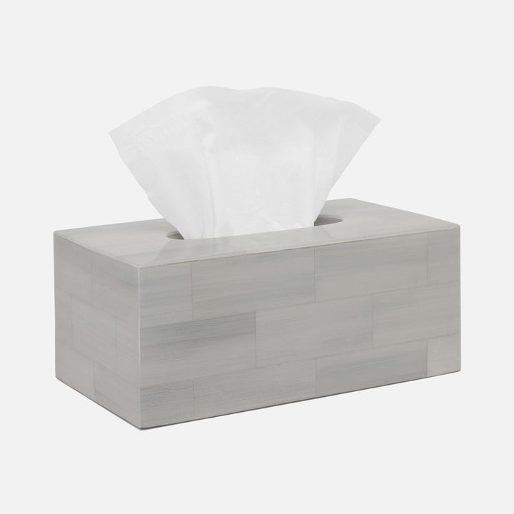 Arles, Light Gray, Tissue Box, Rectangular Straight, Faux Horn