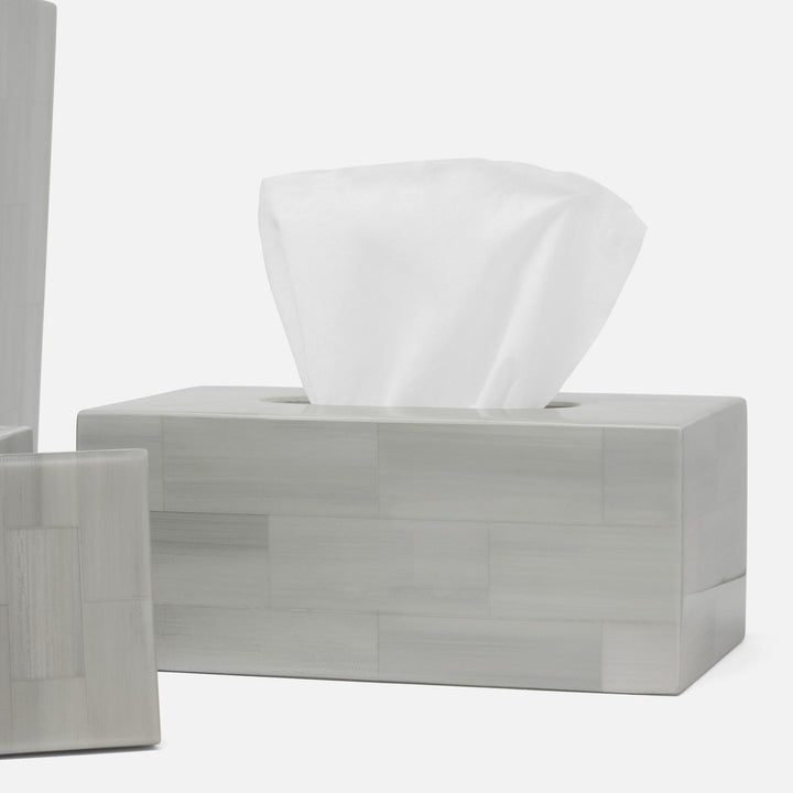 Arles, Light Gray, Tissue Box, Rectangular Straight, Faux Horn
