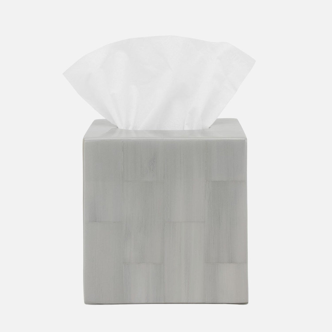 Arles, Light Gray, Tissue Box, Square Straight, Faux Horn