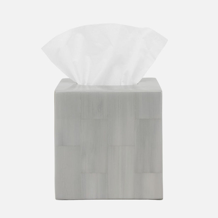 Arles, Light Gray, Tissue Box, Square Straight, Faux Horn