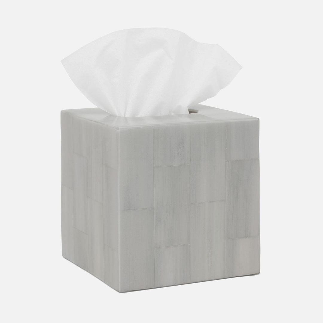 Arles, Light Gray, Tissue Box, Square Straight, Faux Horn