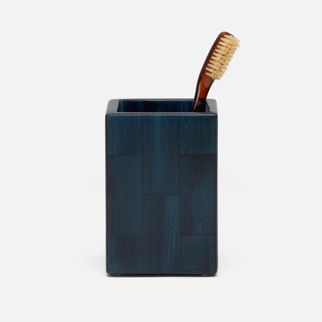 Arles, Navy, Brush Holder, Square Straight, Faux Horn