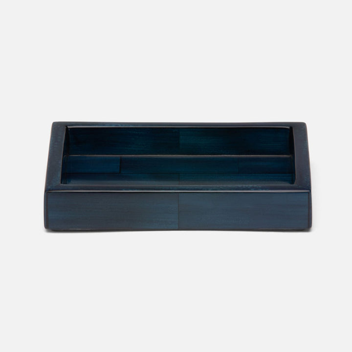 Arles, Navy, Soap Dish, Rectangular Straight, Faux Horn