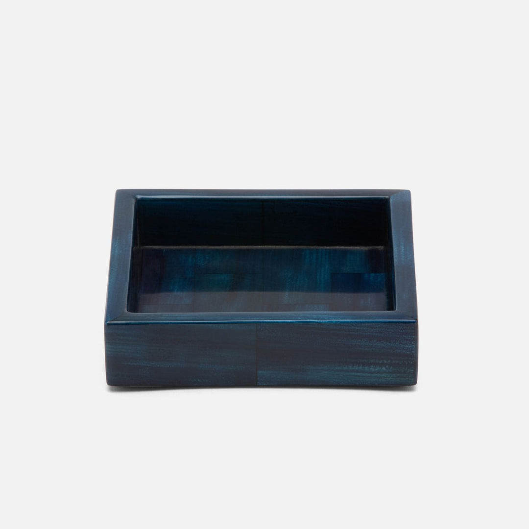 Arles, Navy, Soap Dish, Square Straight, Faux Horn