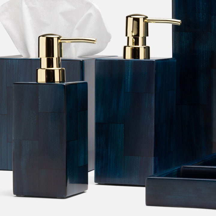 Arles, Navy, Soap Pump, Square Straight, Faux Horn