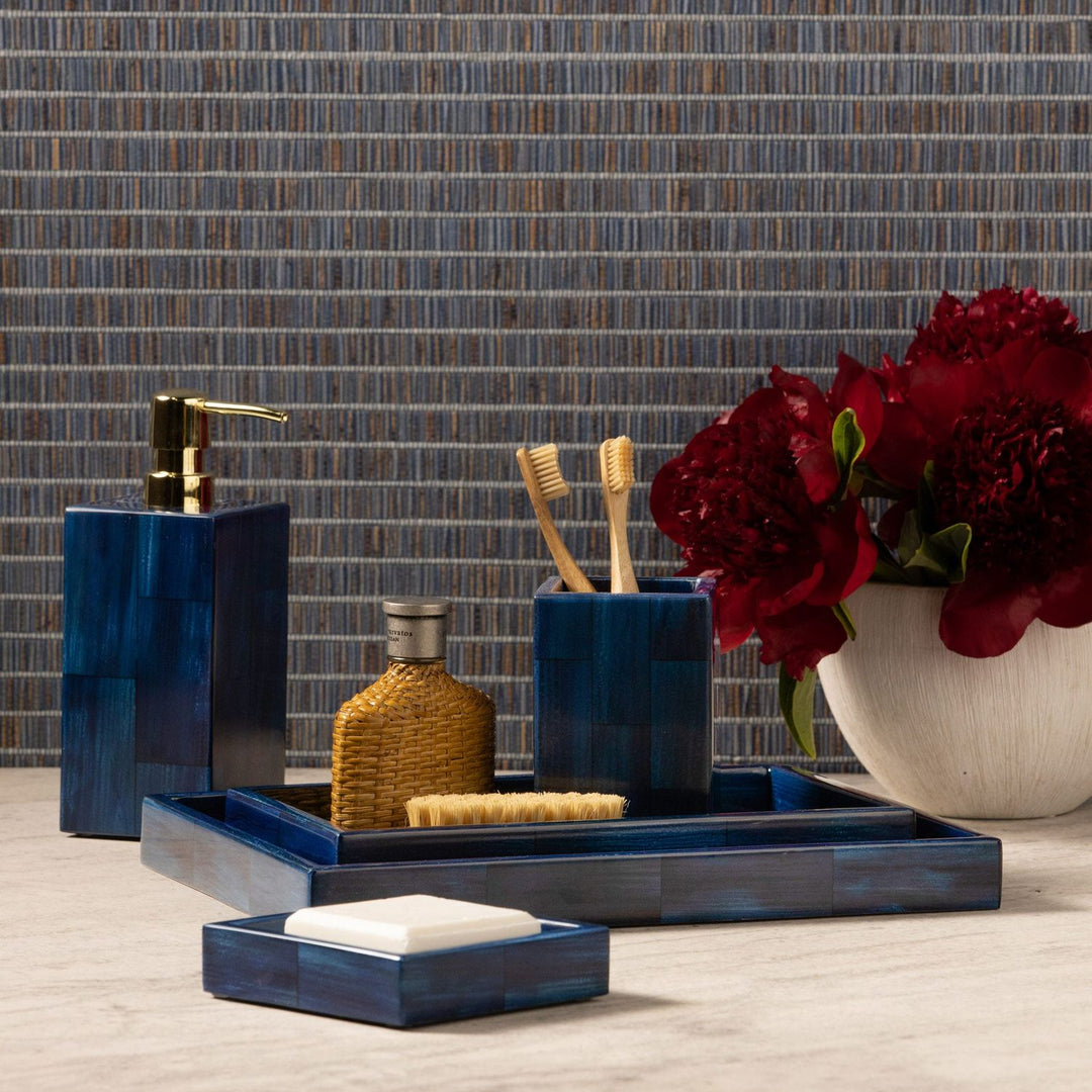 Arles, Navy, Soap Pump, Xl, Square Straight, Faux Horn