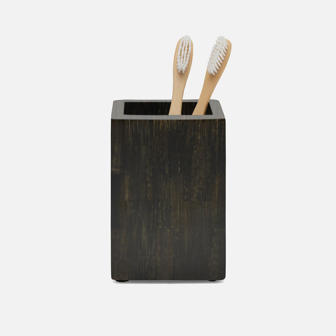 Arles, Umber, Brush Holder, Square Straight, Faux Horn