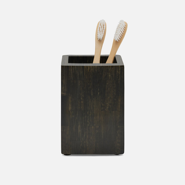 Arles, Umber, Brush Holder, Square Straight, Faux Horn