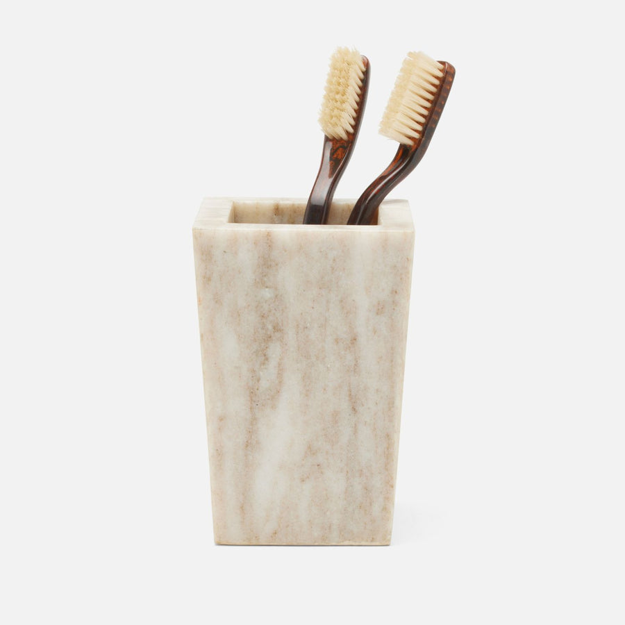 Athlone, Beige, Brush Holder, Square Tapered, Marble