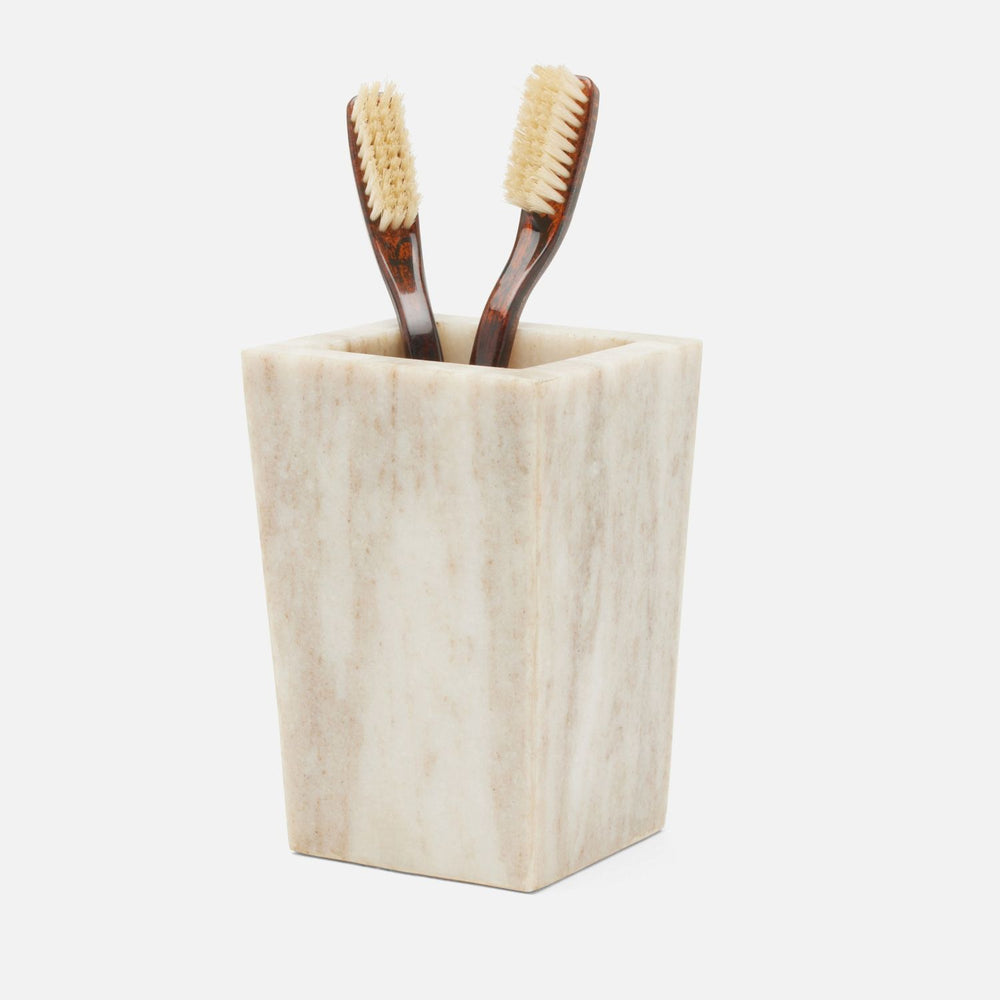 Athlone, Beige, Brush Holder, Square Tapered, Marble