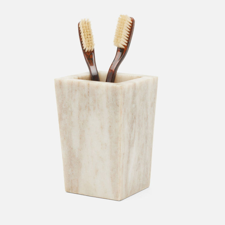 Athlone, Beige, Brush Holder, Square Tapered, Marble