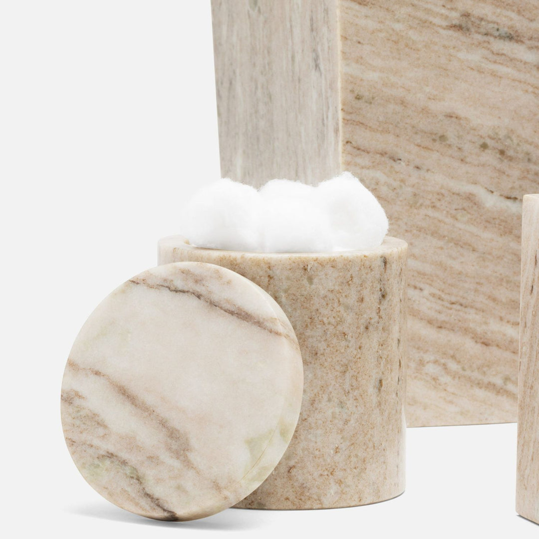 Athlone, Beige, Canister, Round, Marble