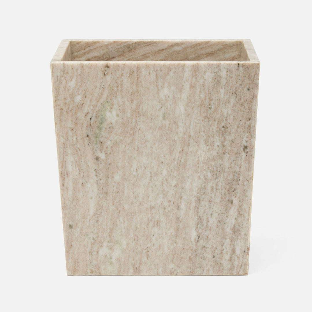 Athlone, Beige, Wastebasket, Rectangular Tapered, Marble