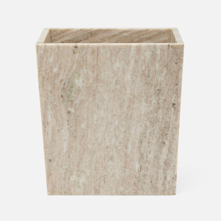 Athlone, Beige, Wastebasket, Rectangular Tapered, Marble