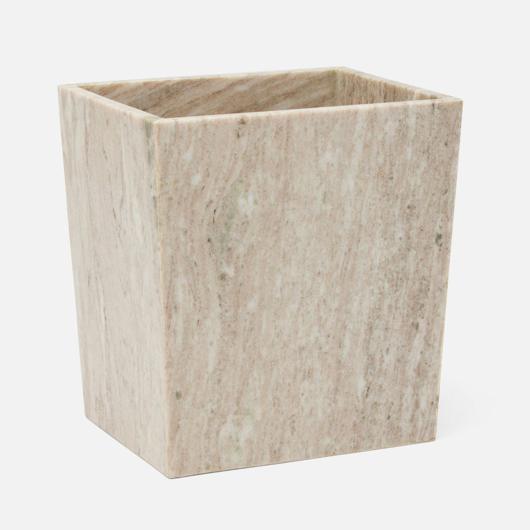 Athlone, Beige, Wastebasket, Rectangular Tapered, Marble