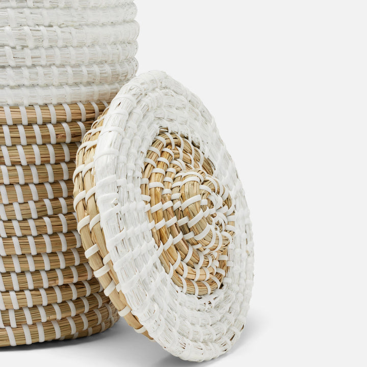Balona, Natural/White, Double Toilet Paper Holder, Seagrass