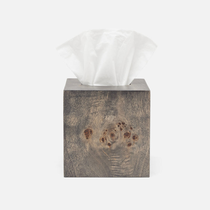 Bern, Ash Gray, Tissue Box, Square Straight, Mappa Burl