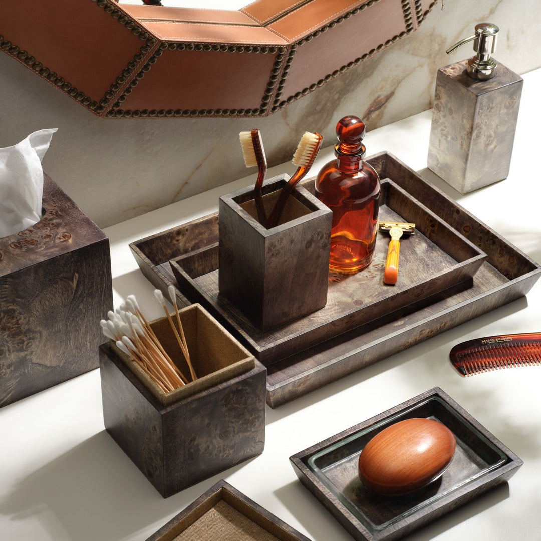 Bern, Ash Gray, Tissue Box, Square Straight, Mappa Burl