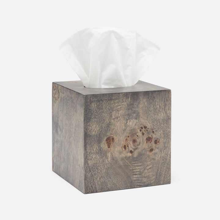 Bern, Ash Gray, Tissue Box, Square Straight, Mappa Burl