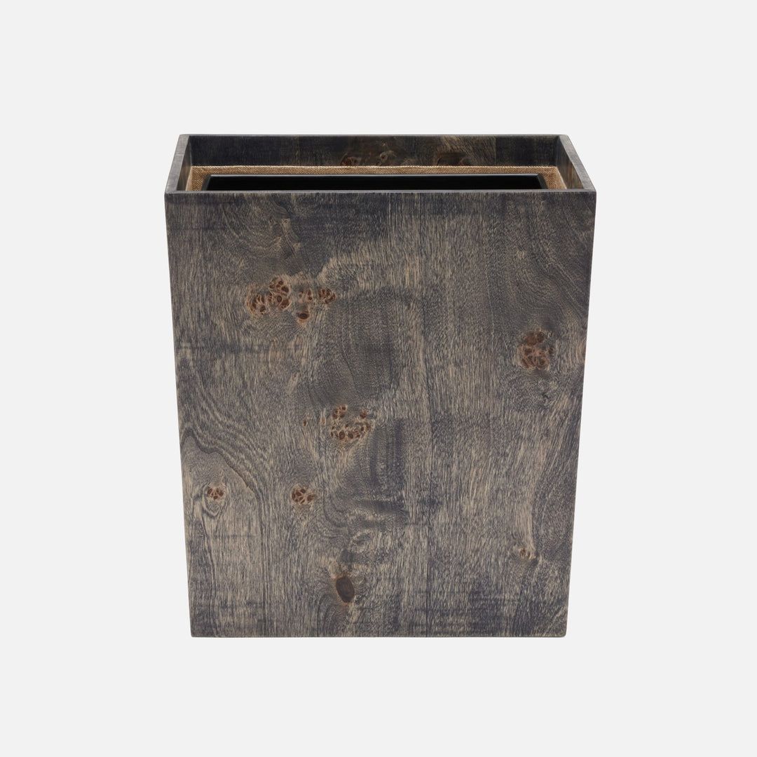 Bern, Ash Gray, Wastebasket, Rectangular Tapered, Mappa Burl
