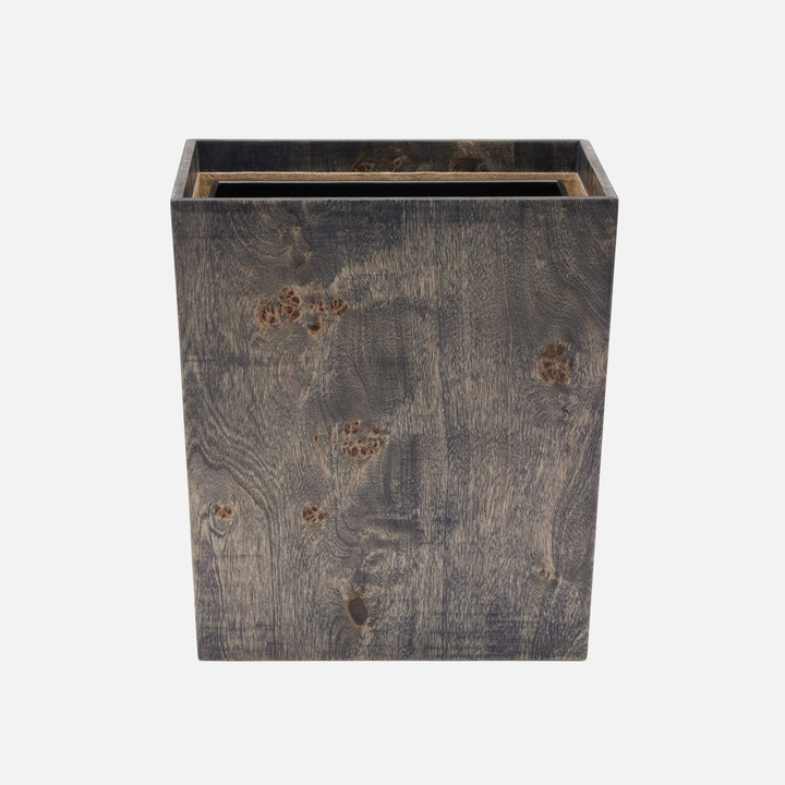 Bern, Ash Gray, Wastebasket, Rectangular Tapered, Mappa Burl