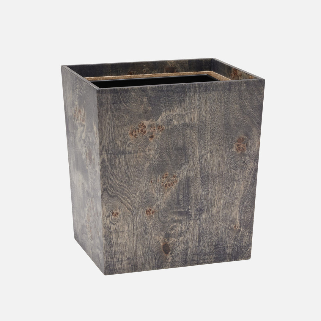 Bern, Ash Gray, Wastebasket, Rectangular Tapered, Mappa Burl