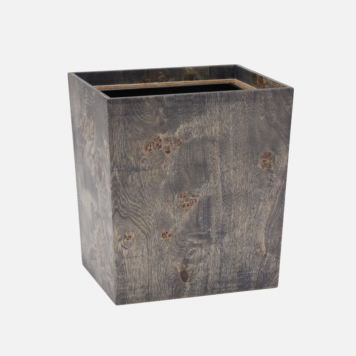Bern, Ash Gray, Wastebasket, Rectangular Tapered, Mappa Burl