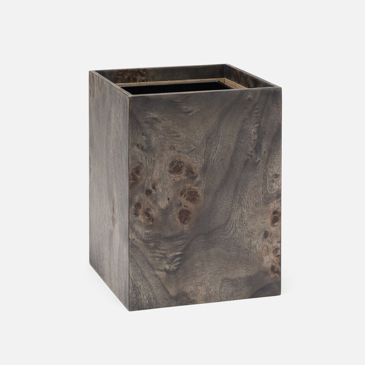 Bern, Ash Gray, Wastebasket, Square Straight, Mappa Burl