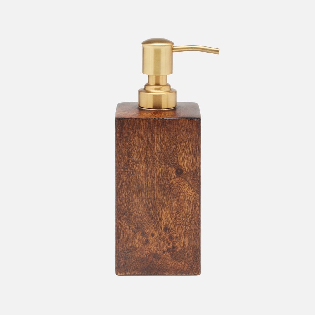 Bern, Dark Honey, Soap Pump, Square Straight, Mappa Burl