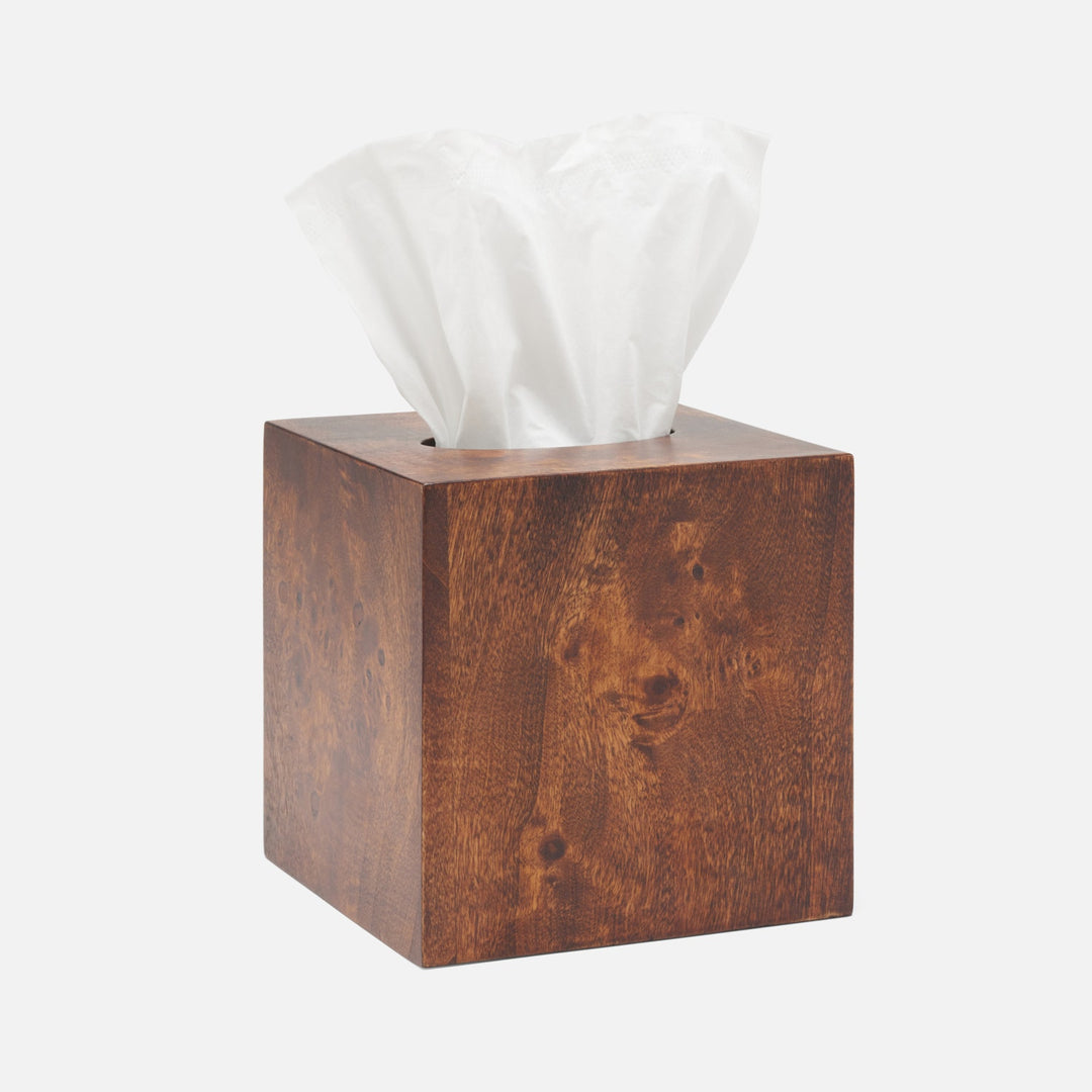 Bern, Dark Honey, Tissue Box, Square Straight, Mappa Burl