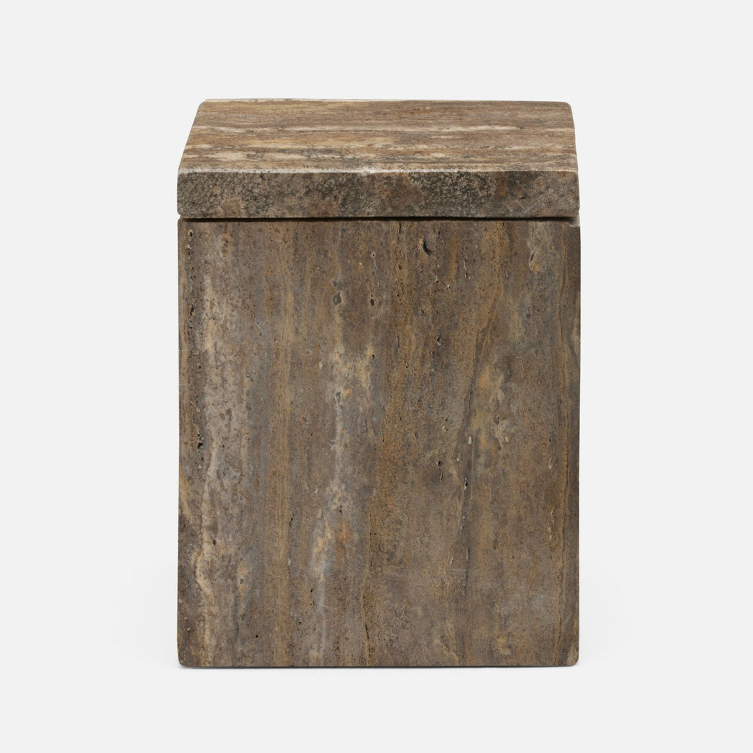 Bowen, Gray, Canister, Large, Travertine With Resin