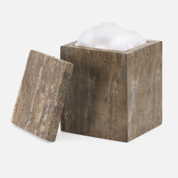 Bowen, Gray, Canister, Large, Travertine With Resin