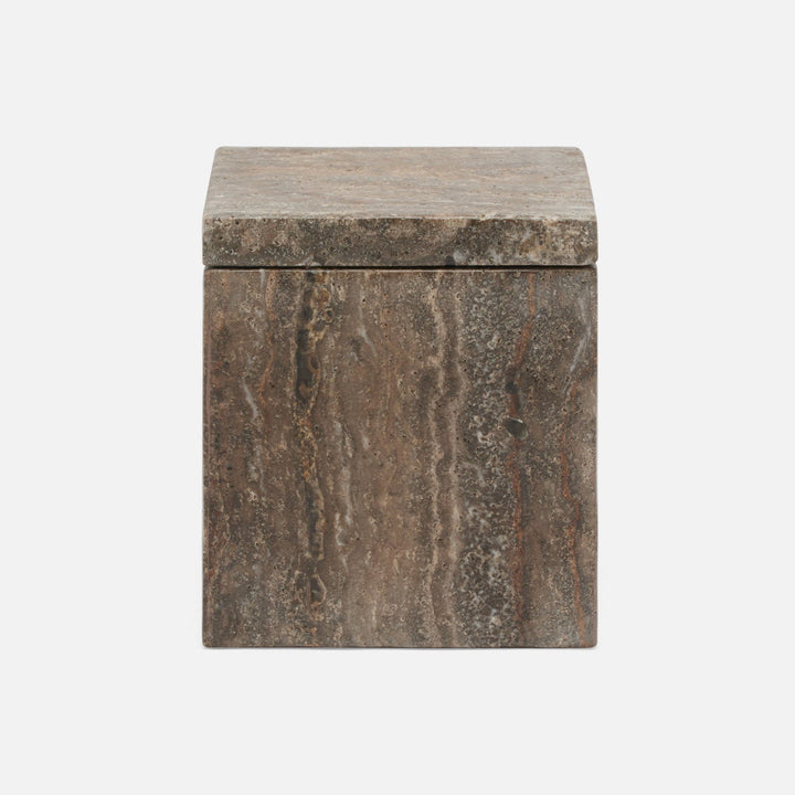 Bowen,Gray, Canister, Small, Travertine With Resin