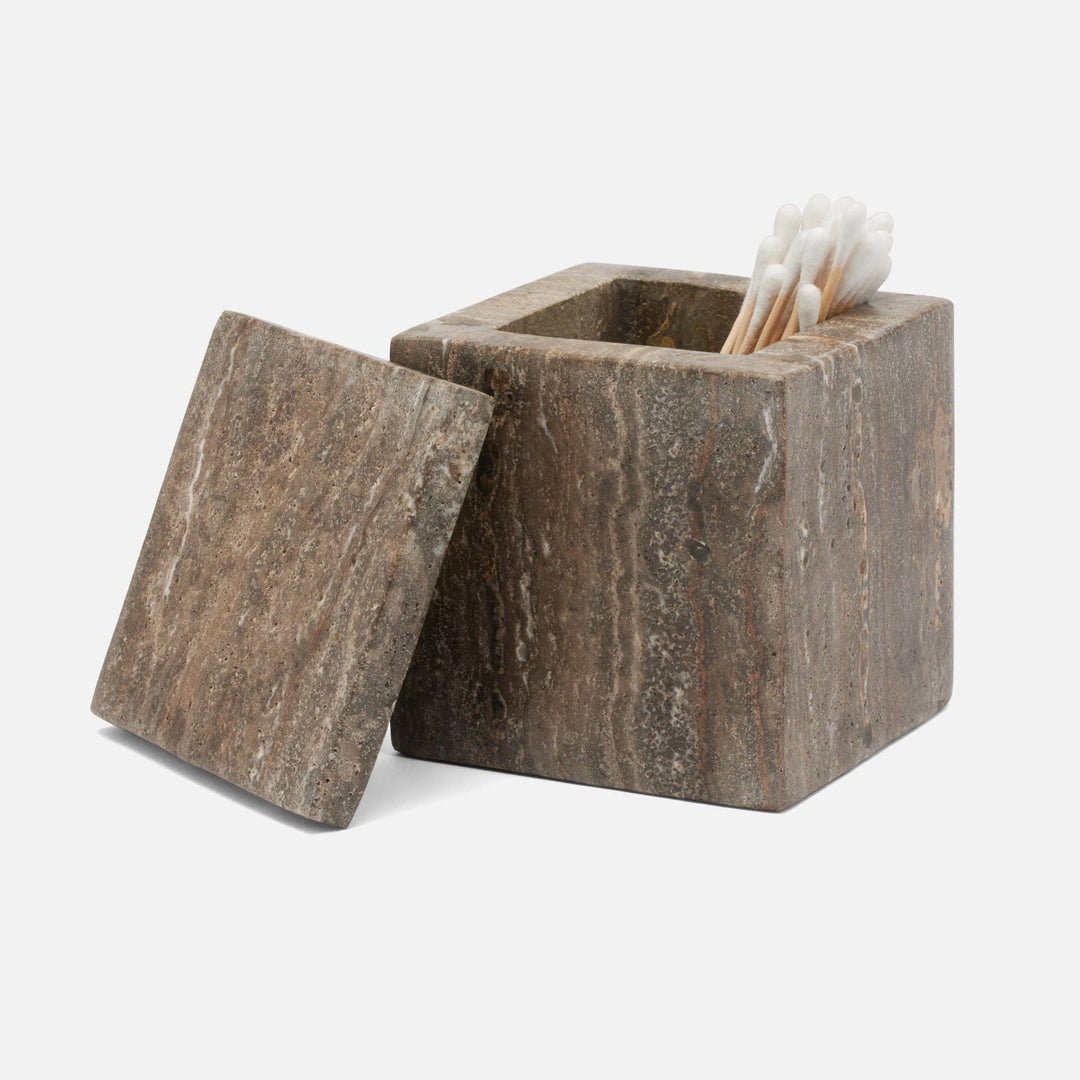 Bowen,Gray, Canister, Small, Travertine With Resin