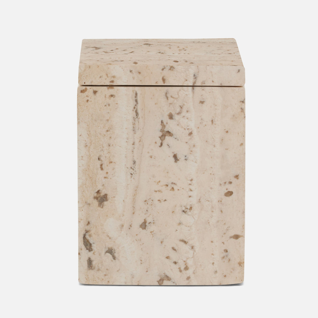 Bowen, Natural, Canister, Large, Travertine With Resin
