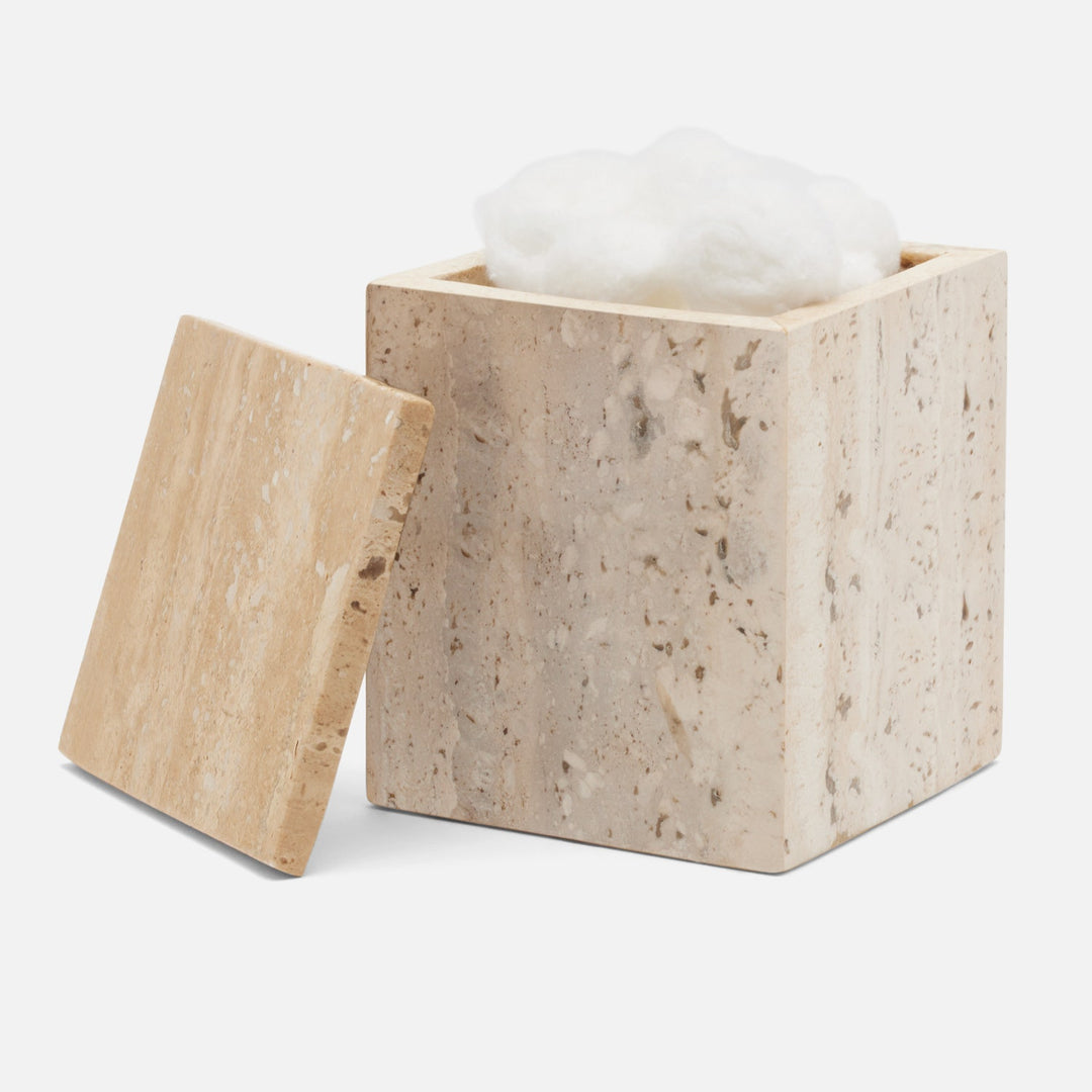 Bowen, Natural, Canister, Large, Travertine With Resin