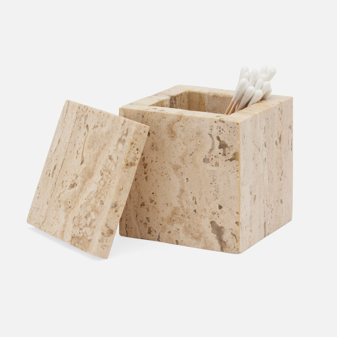 Bowen, Natural, Canister, Small, Travertine With Resin