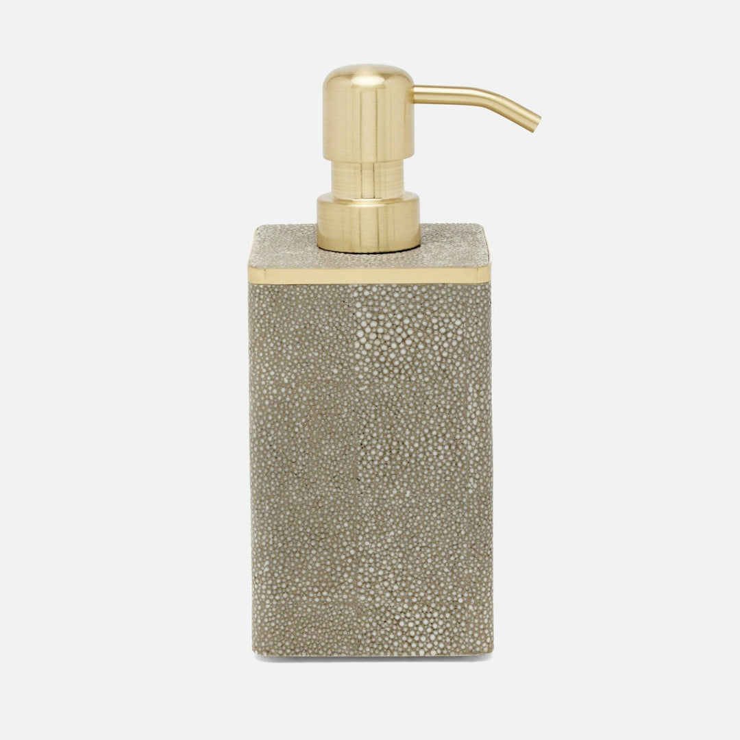 Bradford, Sand/Gold, Soap Pump, Square Straight, Realistic Faux Shagreen/Brass