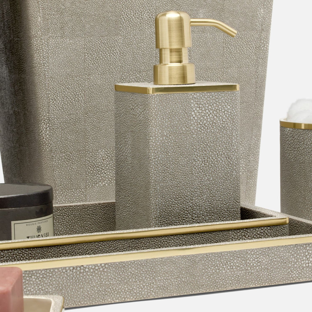 Bradford, Sand/Gold, Soap Pump, Square Straight, Realistic Faux Shagreen/Brass