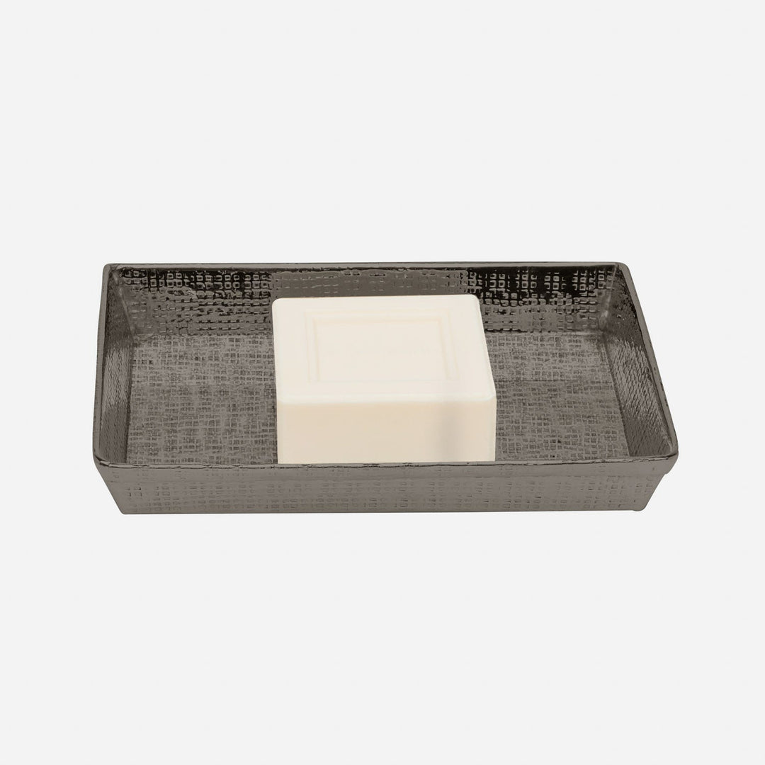 Buren, Black Nickel, Soap Dish, Rectangular Tapered, Etched, Metal