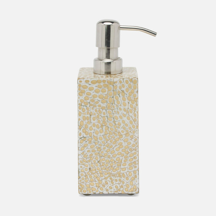 Callas, Gold/White, Soap Pump, Square Straight, Lacquered Eggshell