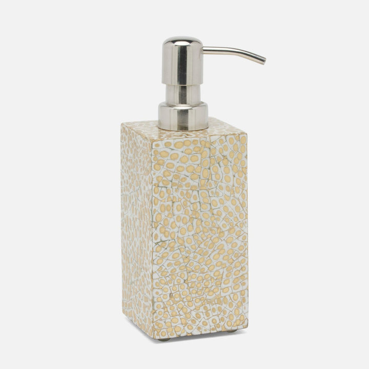 Callas, Gold/White, Soap Pump, Square Straight, Lacquered Eggshell