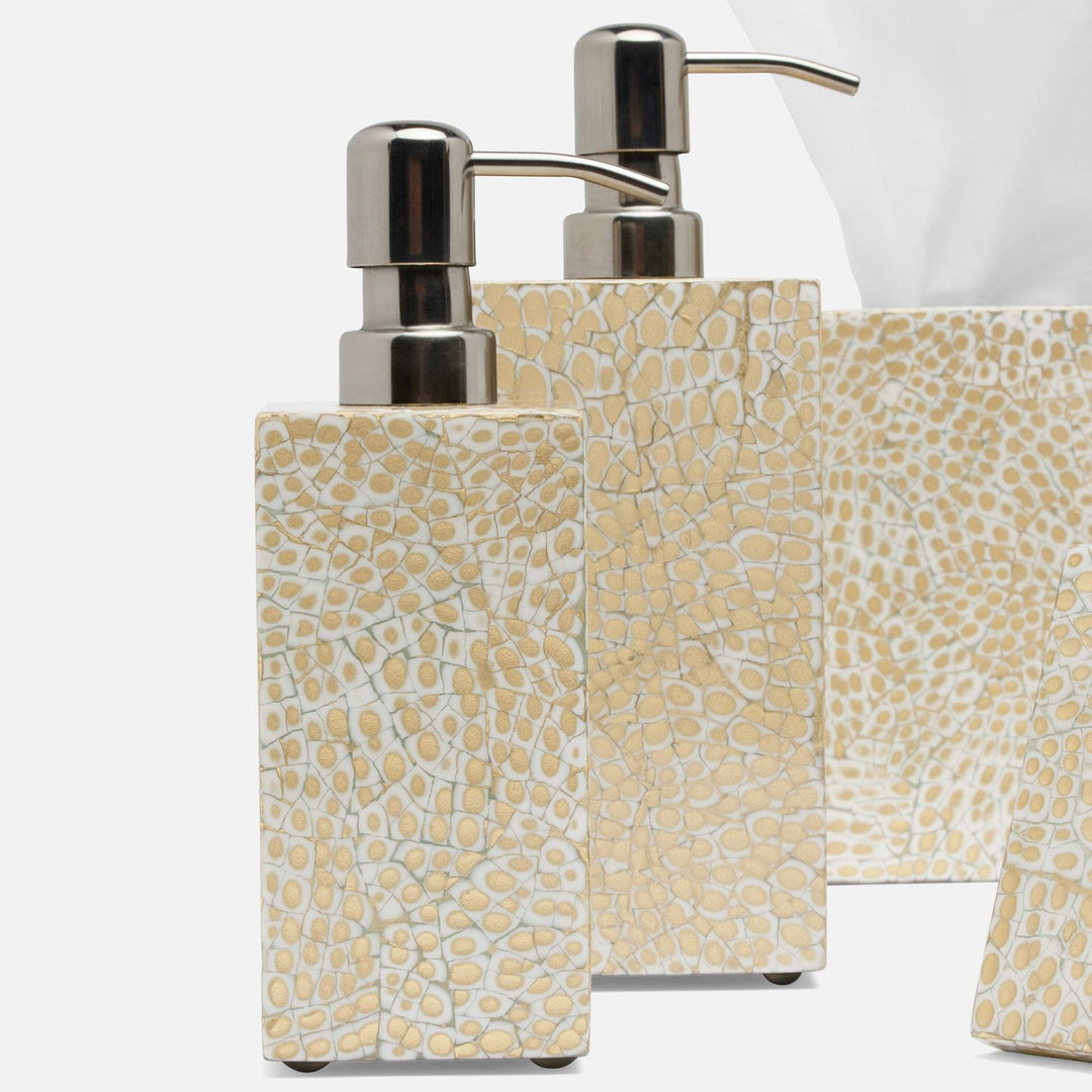 Callas, Gold/White, Soap Pump, Square Straight, Lacquered Eggshell