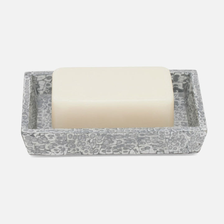 Callas, Silver/White, Soap Dish, Rectangular Straight, Lacquered Eggshell