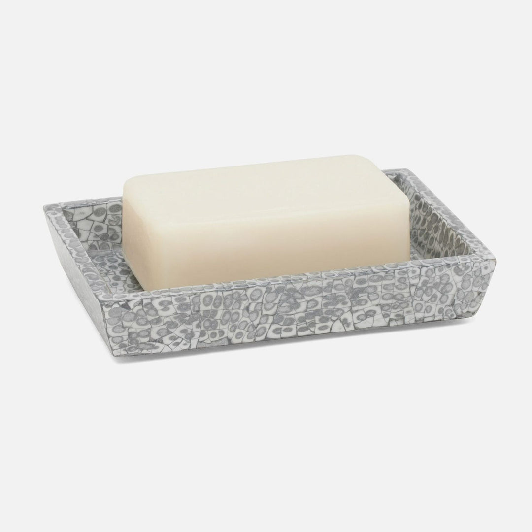 Callas, Silver/White, Soap Dish, Rectangular Straight, Lacquered Eggshell